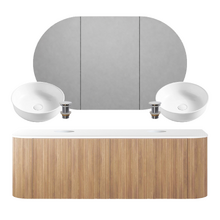 Nomad 1500mm Wall Hung Double Vanity with Basin & Shaving Cabinet Package